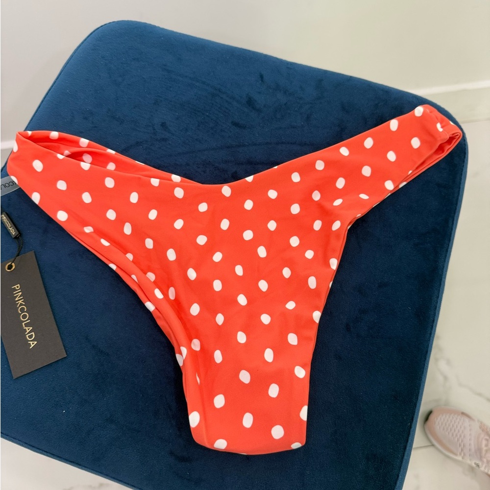 Women's Red Polka Dot Swim Bottom